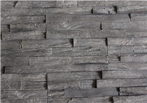 Black Slate Stacked Stone Veneer,Hot Sale Black Slate Cultured Stone Veneer for Tv Wall
