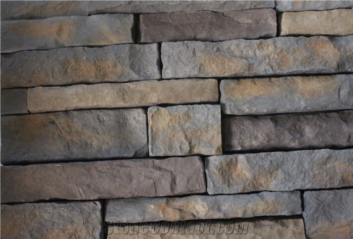 China Artificial Cultured Stone Veneer Expert in Foshan,Manufactured Loose Strip Ledge Stone,Light Weight Quality Fake Wall Facing Stone for Restaurant Wall Decor