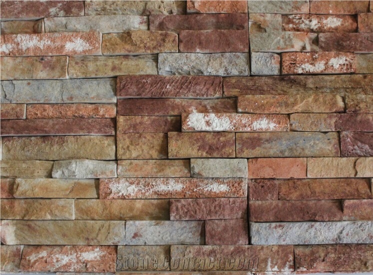 China Factory Man Made Yellow Slate Cultured Stacked Stone Veneer,Light Weight Slate Manufactured Ledge Stone for Indoor/Outdoor Building Walls Decor