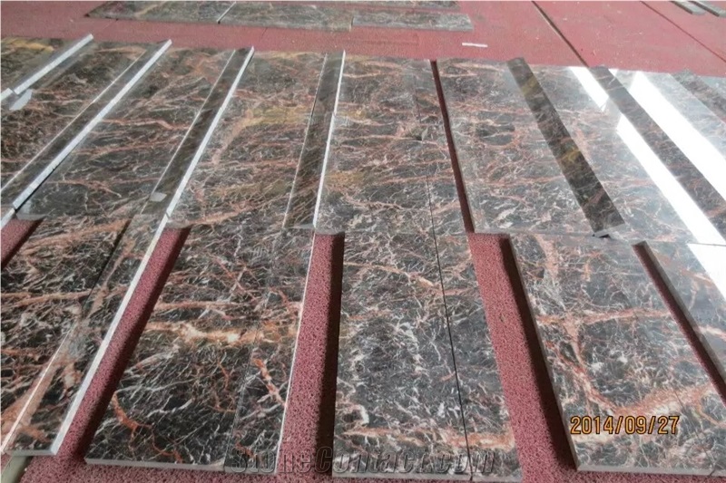 China Montmartre Marble Steps,Polished Guangxi Black Montmartre Marble Stair Treads,Non-Slip Guangxi Montmartre Marble Staircase & Riser,Quality Montmartre Marble Stair
