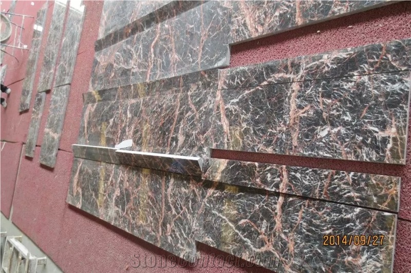 China Montmartre Marble Steps,Polished Guangxi Black Montmartre Marble Stair Treads,Non-Slip Guangxi Montmartre Marble Staircase & Riser,Quality Montmartre Marble Stair