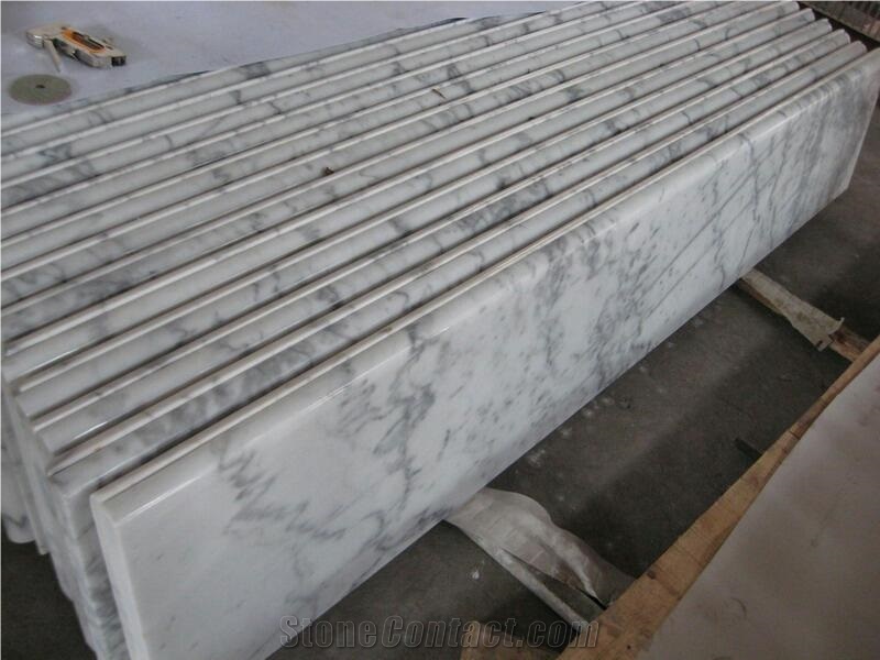 China White Marble Steps,Guangxi White Marble Stair Treads,Polished China Carrara White Marble Staircase & Stair Riser,Non-Slip Guangxi White Marble Stair