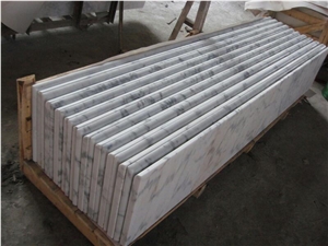 China White Marble Steps,Guangxi White Marble Stair Treads,Polished China Carrara White Marble Staircase & Stair Riser,Non-Slip Guangxi White Marble Stair