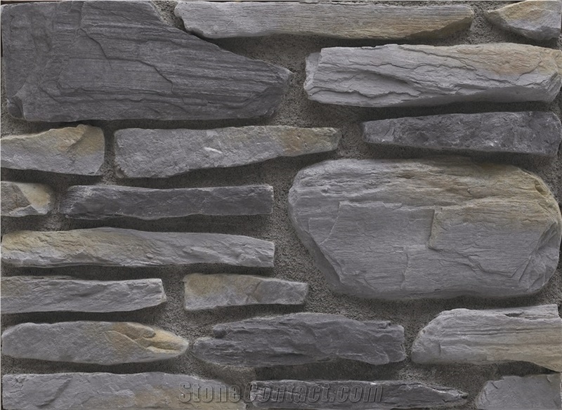 Concrete Fieldstone,Cement Cultured Castle Rock Veneer,Stone Material Wall Decoration,Cultured Stone Loose Strip Manufactured Ledge Stone
