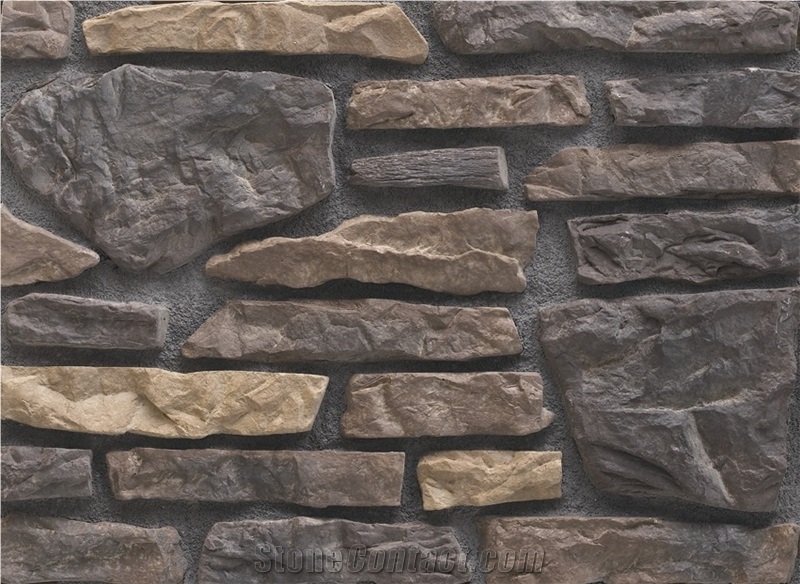 Cultured Stone Castle Rock Veneer,Manufactured Field Stone,Factory Direct Fake Stacked Stone Veneer,Manufactured Ledge Stone