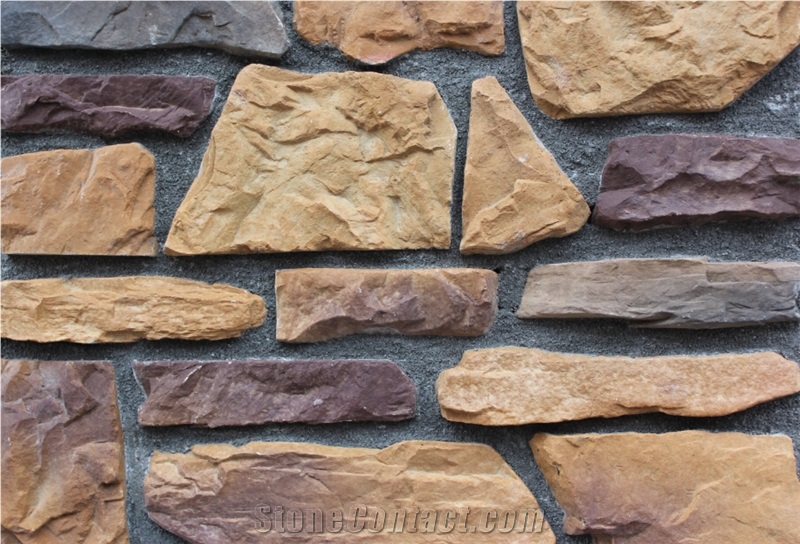 Cultured Stone Castle Rock Veneer,Manufactured Field Stone,Factory Direct Fake Stacked Stone Veneer,Manufactured Ledge Stone