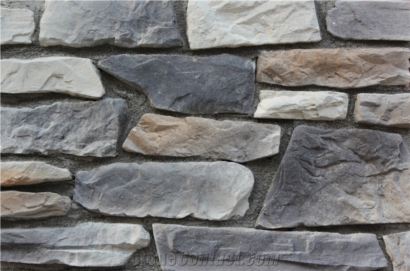Cultured Stone Castle Rock Veneer,Manufactured Fieldstone,Factory Direct Fake Ledge Stone,Faux Stacked Stone Veneer, Castle Rock Ledge