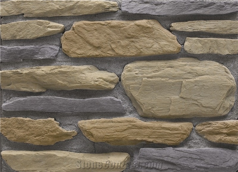 Easy Installed by Yourself Light Weight and Safe Cultured Stacked Stone Veneer,Manufactured Stone Fieldstone,Fake Ledge Stone,Faux Stone Castle Rock Veneer