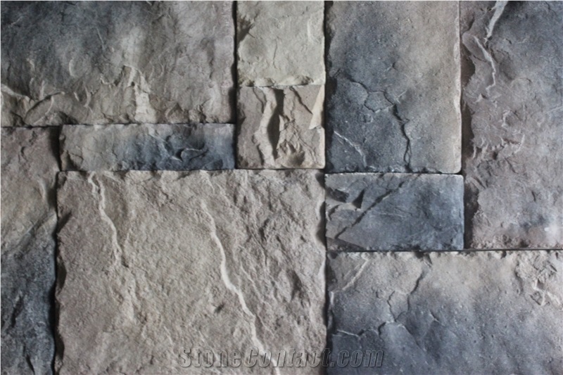 Foshan Factory Cheap Price Grey Cultured Castle Stone,Decorative Outdoor Manufactured Ledge Stone Wall