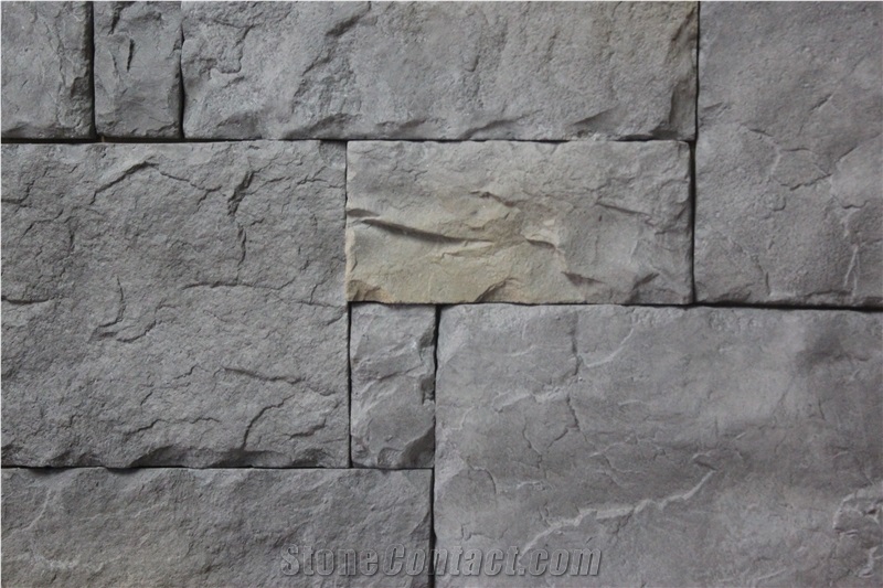 Foshan Factory Cheap Price Grey Cultured Castle Stone,Decorative Outdoor Manufactured Ledge Stone Wall