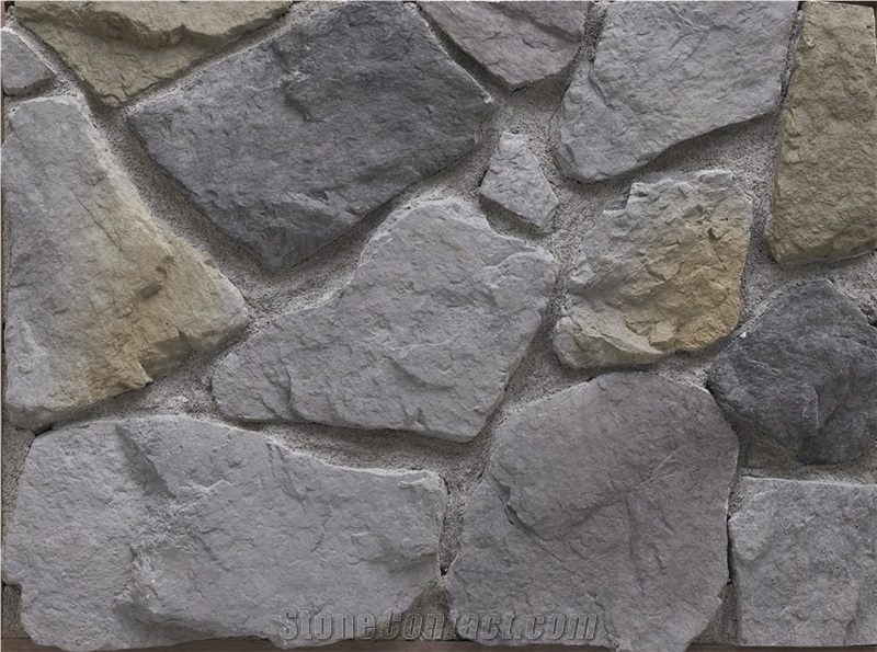 Weathering Resistant Manufactured Castle Rock Veneer Stone,Cultured Stone Fieldstone,Faux Ledge Stone for Wall Decor