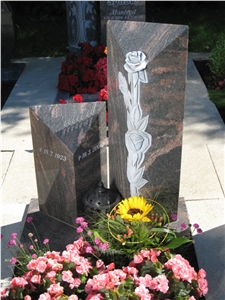 Aurora Borealis Granite Monument Design, Red Granite Tombstone Finland Aurora Borealis Granite Monument Design, Red Granite Tombstone Finland