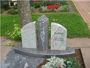 Beola Ghiandonata and Silver Platina Granite Gravestone, White Granite Monument Norway