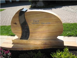 Rainbow Sandstone Headstone, Multicolor Sandstone Tombstone India