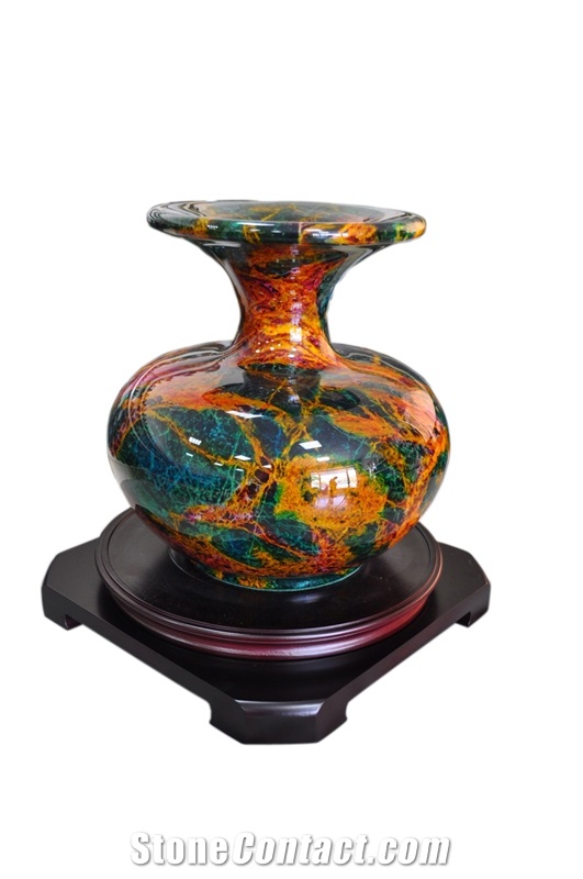 Seven Coloured Jade Stone Vase