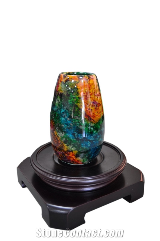 Seven Coloured Jade Stone Vase
