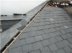 China Black Slate Roof Tile, Black Roof Tile ,Dark Roof Tile ,Arch Shape Roof Tile ,Square Shape Slate Roof Tile