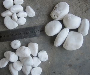 Snow White Pebble Stone, Snow White River Stone ,Snow White Flat Pebble ,Snow White Gravel ,Snow White Polished Pebble Stone, Machine Customized Pebble Stone