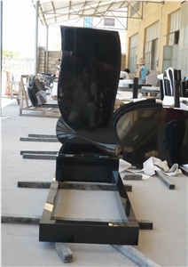 China Black Granite Carving Headstones, Cemetery Engraved Tombstones, Memorial Stone Gravestone, Russian Style Single Monuments, Custom Tombstone & Monument Design