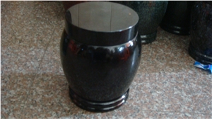 China Black Granite Memorial Funeral Accessories Urns for Ashes, Cemetery Natural Stone Crematorium Cinerary Casket, Cremation Round Urns, Monumental Urns, Urn Vaults