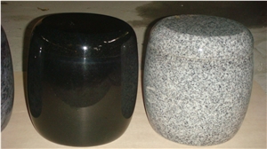 China Black Granite Memorial Funeral Accessories Urns for Ashes, Cremation Round Urns, Monumental Crematorium Cinerary Casket, Natural Stone Oval Urn Vaults