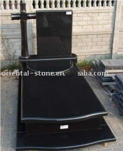 China Black Polished Granite Cross Carving Headstones,Cemetery Engraved Tombstones, Custom Tombstone Monument Design,Western Style Single Monuments, Memorial Stone Gravestone
