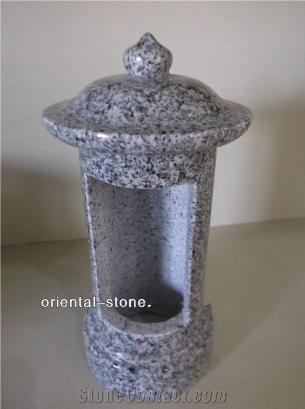 China G603 Granite Garden Polished Surface Lanterns, Exterior Stone Lamps, Outdoor Landscaping Stones Lanterns, Japanese Style Lanterns
