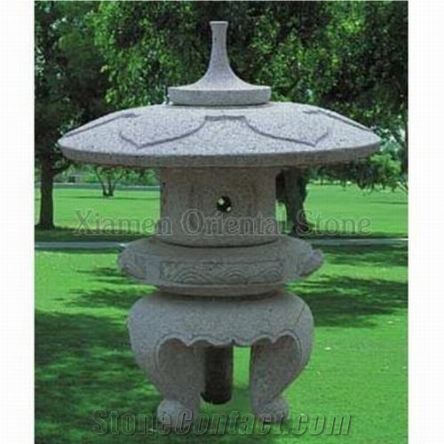China G603 Grey Granite Garden Lanterns, Exterior Stone Garden Lamps, Japanese Style Lantern, Outdoor Landscaping Stones Lanterns
