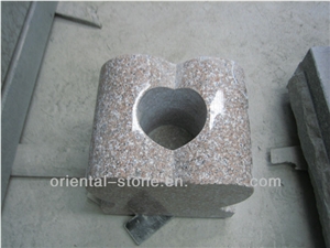 China G617 Granite Heart Carving Flower Pot,Landscaping Stone Flower Vase, Exterior Flower Stand, Outdoor Planters Pots