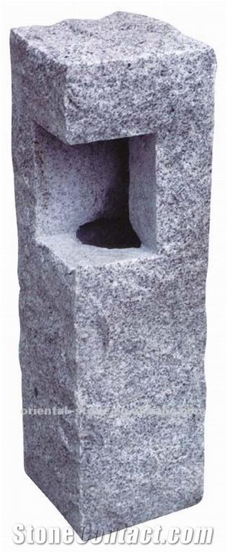 China G623 Grey Chinese Granite Garden Lanterns, Exterior Stone Natural Surface Lamps, Outdoor Landscaping Stones Lanterns