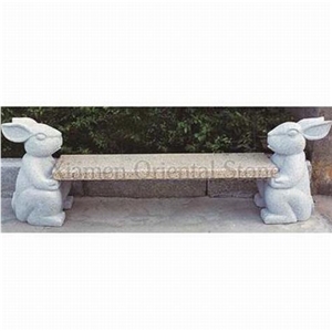 China G682 Granite Garden Sculptured Bench, Exterior Stone Benches Street Furniture, Outdoor Landscaping Stones Park Chairs
