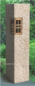 China G682 Yellow Granite Garden Flamed Surface Lanterns, Exterior Stone Lamps, Outdoor Landscaping Stones Lanterns