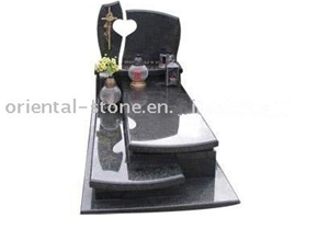 China G733 Granite Irregular Cross Carving Headstones, Cemetery Engraved Tombstones, Memorial Stone Gravestones, Western European Style Single Monuments, Custom Tombstone Monument Design