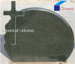 China Green Galaxy Granite Cross Carving Headstones, Cemetery Engraved Tombstones, Memorial Stone Gravestone, Western Style Single Monuments, Custom Tombstone Monument Design