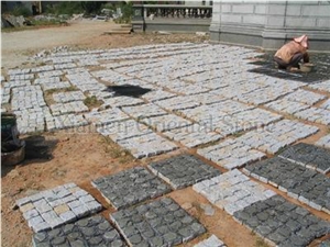 China Grey Granite Outdoor Floor Covering Cube Stone, Garden Landscaping Stone Mosaic Cobble Stone, Exterior Pattern Paving Sets, Walkway Pavers, Paving Stone