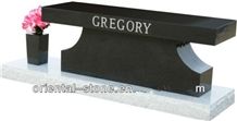 China Hebei Black Granite Engraved Headstones with Flower Pot, Cemetery Bench Carving Tombstones, Custom Tombstone Monument Design, Western American Style Single Monuments, Memorial Bench Stone Graves