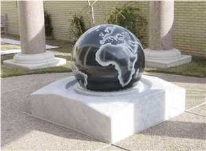 China Marble Garden Water Features, Exterior Landscaping Stones Rolling Sphere Fountains, Outdoor Sculptured Fountain, Floating Ball Fountains,