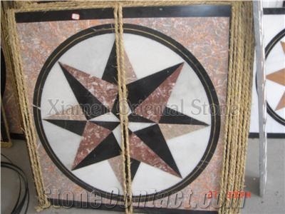 China Marble Polished Mosaic Medallions Pattern, Interior Stone Wall/ Flooring Mosaic Medallion, Exterior Garden Decoration Round Floor Mosaic Medallions