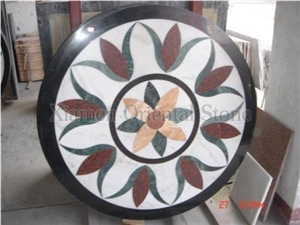 China Marble Polished Waterjet Medallion Mosaic Pattern, Interior Stone Home Decoration Wall Flooring Rosettes Medallion, Exterior Garden Decoration Round Composited Floor Mosaic Medallion