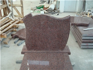China Sanxia Red Granite Irregular Carving Headstones, Cemetery Engraved Tombstones, Memorial Stone Gravestones, Custom Tombstone Monument Design, Western European Style Single Monuments