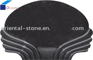 China Shanxi Black Granite Engraved Headstones, Cemetery Carving Tombstones, Memorial Stone Gravestones, Western Style Single Monuments, Custom Tombstone Monument Design