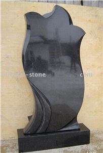 China Shanxi Black Granite Russian Style Single Engraved Headstones, Cemetery Carving Tombstones, Memorial Stone Gravestones, Custom Tombstone Monument Design