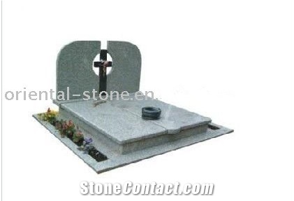 China Tea Green Granite Cross Carving Headstones, Cemetery Engraved Family Tombstones, Western American Style Monuments, Memorial Stone Gravestones, Custom Tombstone Monument Design