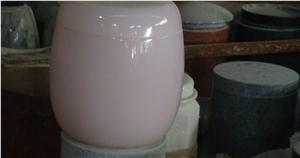 China White Marble Memorial Funeral Crematorium Accessories Urns for Ashes,Natural Stone Cinerary Casket for Cemetery,Cremation Round Urns, Monumental Urns, Urn Vaults