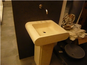 Galala Beige Marble Pedestal Basins, New Cream Marfil Marble Pedestal Basins for Bathroom and Outside, Polished Rectangular Basins Galala Beige Marble Pedestal Basins, New Cream Marfil Marble Pedestal Basins for Bathroom and Outside, Polished Rectangular Basins