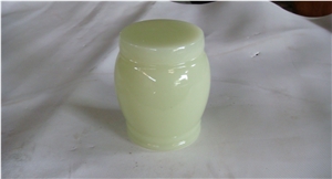 Onyx Granite Cremation Round Urns,Memorial Funeral Accessories Urns for Ashes, Natural Stone Crematorium Cinerary Casket for Cemetery, Monumental Oval Urns, Urn Vaults