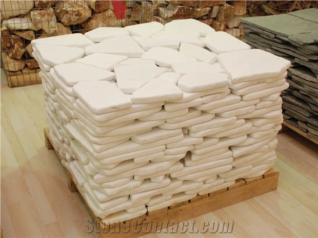 Antik Thasos Marble Polygonal, White Marble Wall Panels