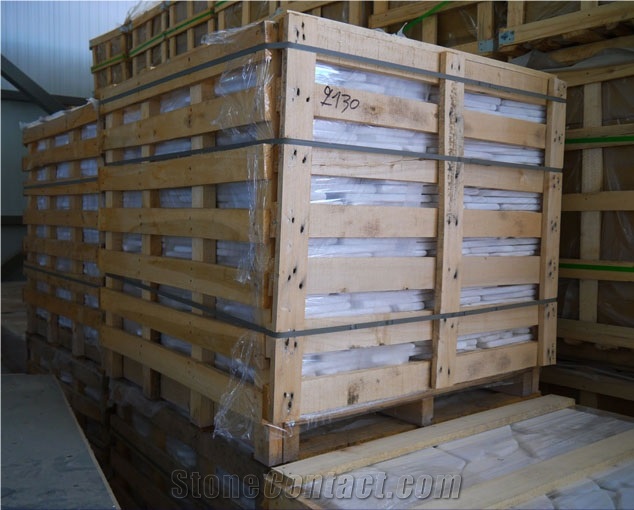 Antik Thasos Marble Polygonal, White Marble Wall Panels