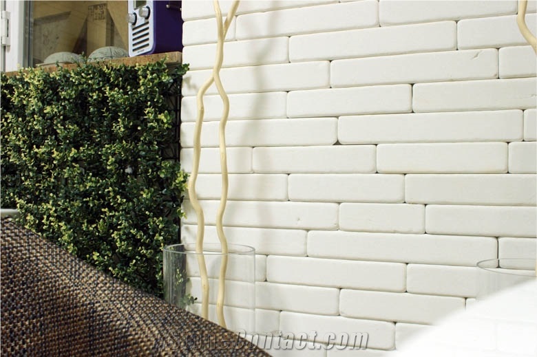 White Thassos Marble Tumbled Wall Stone, Wall Cladding