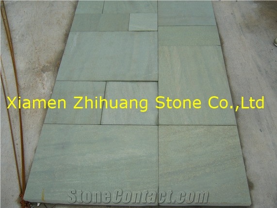 Tint Mint Green Sandstone Slabs & Tiles, India Green Sandstone